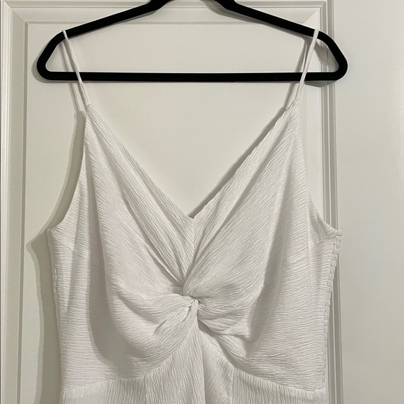 Abercrombie & Fitch White Crinkle Textured Twist-front Mini Dress X-Large Tall - Picture 4 of 14